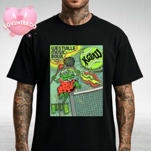 King Gizzard And The Lizard Wizard Merch Design At Westville Music Bowl In New Haven Connecticut 2025 Tennis Crocodile Theme Unisex T-Shirt