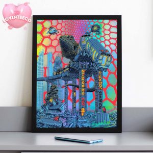 King Gizzard Lizard Wizard Poster NYC 2025 Psychedelic Subway Dragon Art Bearded Lizard Concert Home Decor Poster Canvas
