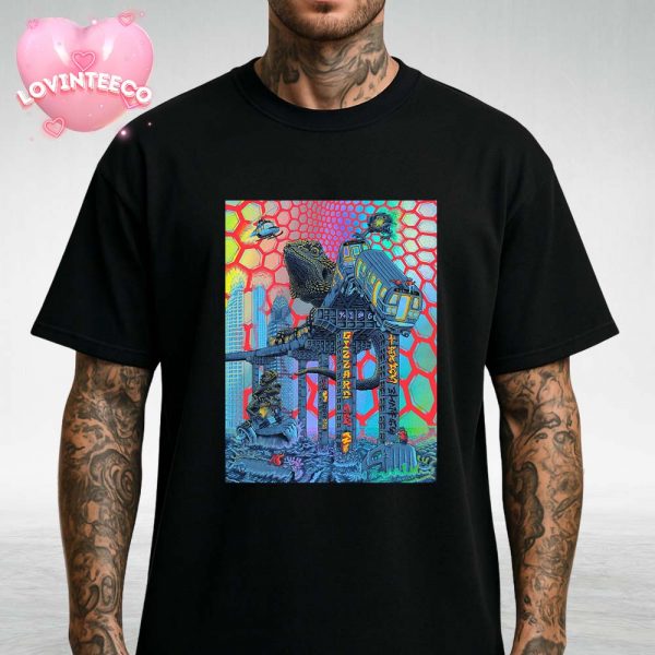 King Gizzard Lizard Wizard Poster NYC 2025 Psychedelic Subway Dragon Art Bearded Lizard Concert Unisex T-Shirt