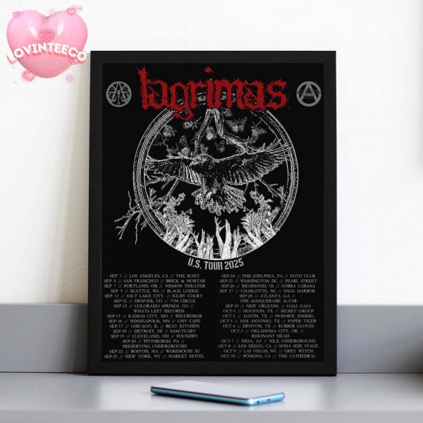 Lagrimas Tour Poster Los Angeles And Pomona Shows Collage Art Style 2025 Home Decor Poster Canvas