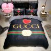 Luxury Gucci Big Logo With Vintage Monogram Pattern Bedding Set