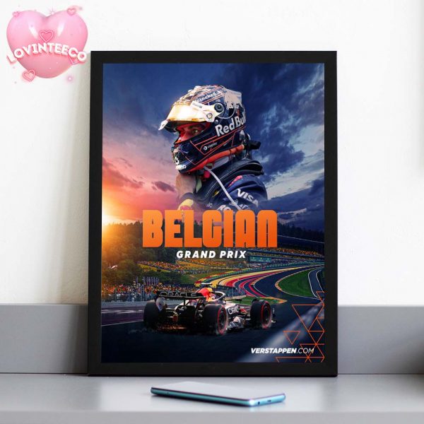 Max Verstappen Belgian Grand Prix Poster At Circuit De Spa Francorchamps In Belgium Featuring Red Bull Racing Artwork 2025 Home Decor Poster Canvas