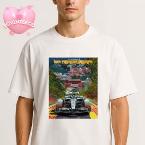 Mercedes F1 Team Poster At Spa-Francorchamps In Belgium Town Circuit View Grand Prix 2025 Unisex T-Shirt