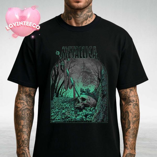 Metallica Poster King Nothing Skull Crown Haunted Castle Art Style 2025 Unisex T-Shirt