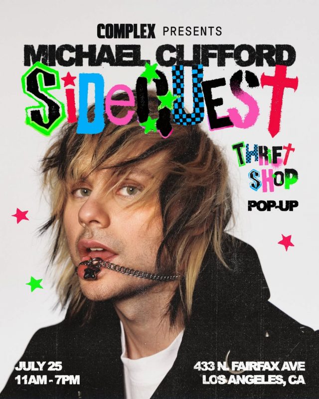 Michael Clifford Sidequest Poster At 433 N Fairfax Ave In Los Angeles CA On July 25 2025 Featuring Pop Up Thrift Style Design