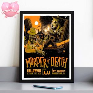 Murder By Death Poster At Pappy And Harriet’s In Pioneertown CA On October 31 2025 Halloween Skeleton Western Art Home Decor Poster Canvas