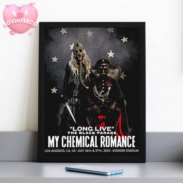 My Chemical Romance Art Print At Dodger Stadium In Los Angeles CA On July 26 2025 Black Parade Tribute Design Home Decor Poster Canvas