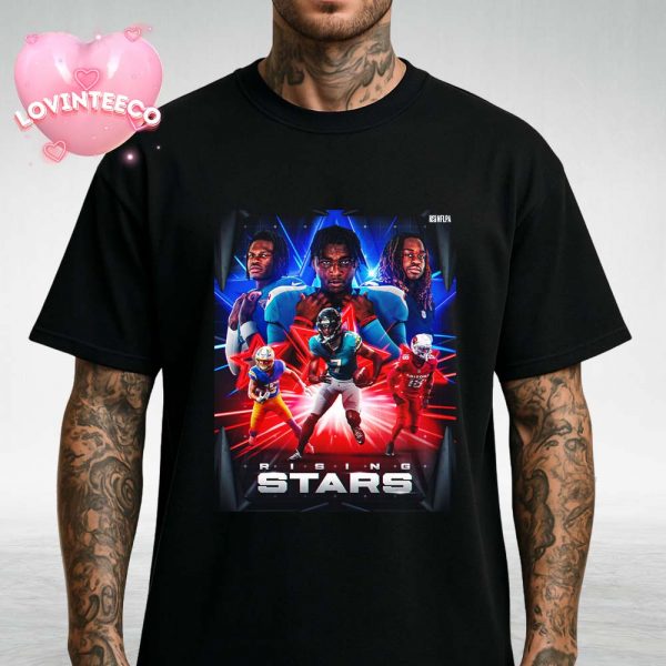 NFL Rising Stars Poster Rookie Class 2025 Merch Sales Top Players Football Art Unisex T-Shirt