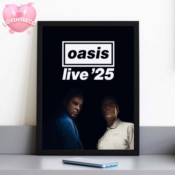Oasis Music Poster For Live 25 Tour In 2025 With Moody Portrait Artwork Of Liam And Noel Home Decor Poster Canvas