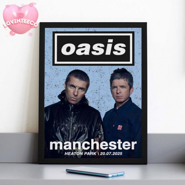 Oasis Poster In Heaton Park At Manchester UK With Duo Portrait Artwork 2025 Tour Home Decor Poster Canvas
