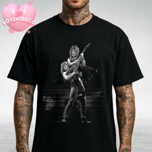Ozzy Osbourne And Randy Rhoads Tribute Poster Live On Stage Guitar Lift Black And White Unisex T-Shirt