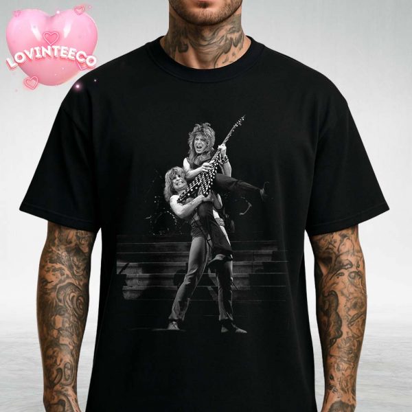 Ozzy Osbourne And Randy Rhoads Tribute Poster Live On Stage Guitar Lift Black And White Unisex T-Shirt