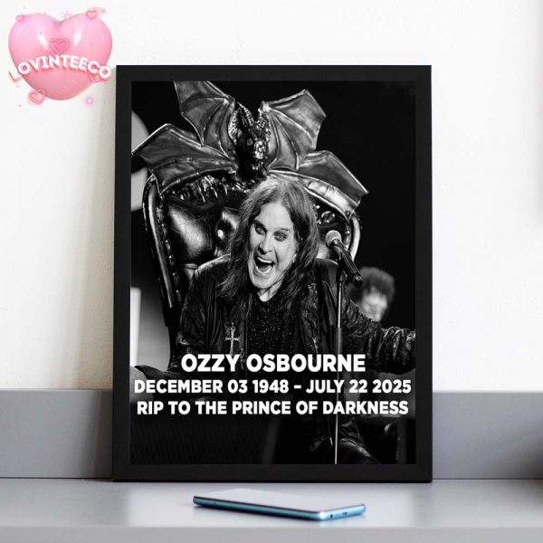 Ozzy Osbourne Memorial Poster With Bat Throne RIP To The Prince Of Darkness 2025 Home Decor Poster Canvas