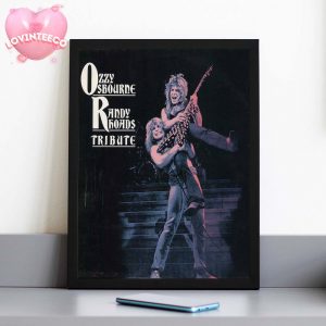 Ozzy Osbourne Music Poster With Randy Rhoads Tribute Artwork On Stage In 1987 Home Decor Poster Canvas