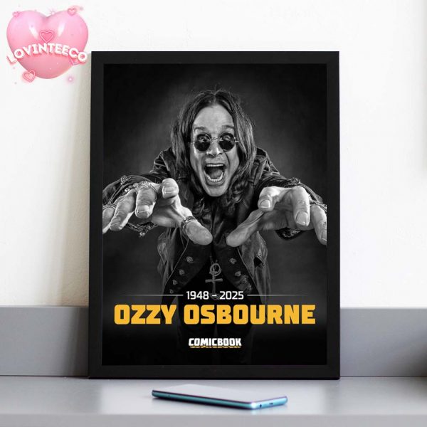 Ozzy Osbourne Tribute Poster By Comicbook Reaching Out 1948-2025 Home Decor Poster Canvas