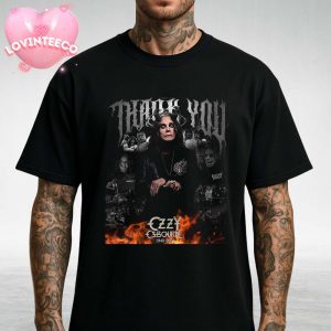 Ozzy Osbourne Tribute Poster Fire Horns Thank You Collage 1948 2025 Unisex T-Shirt