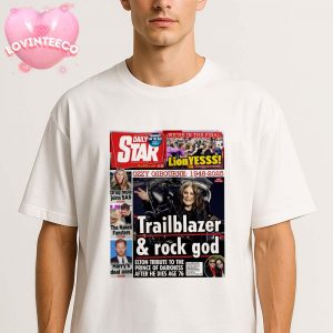 Ozzy Osbourne Tribute Poster On July 23 2025 With Final Photo And Elton John Farewell Unisex T-Shirt