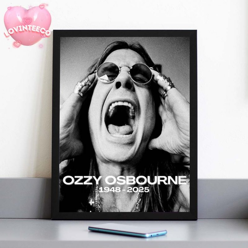 Ozzy Osbourne Tribute Poster Screaming Portrait Black And White 1948 2025 Home Decor Poster Canvas