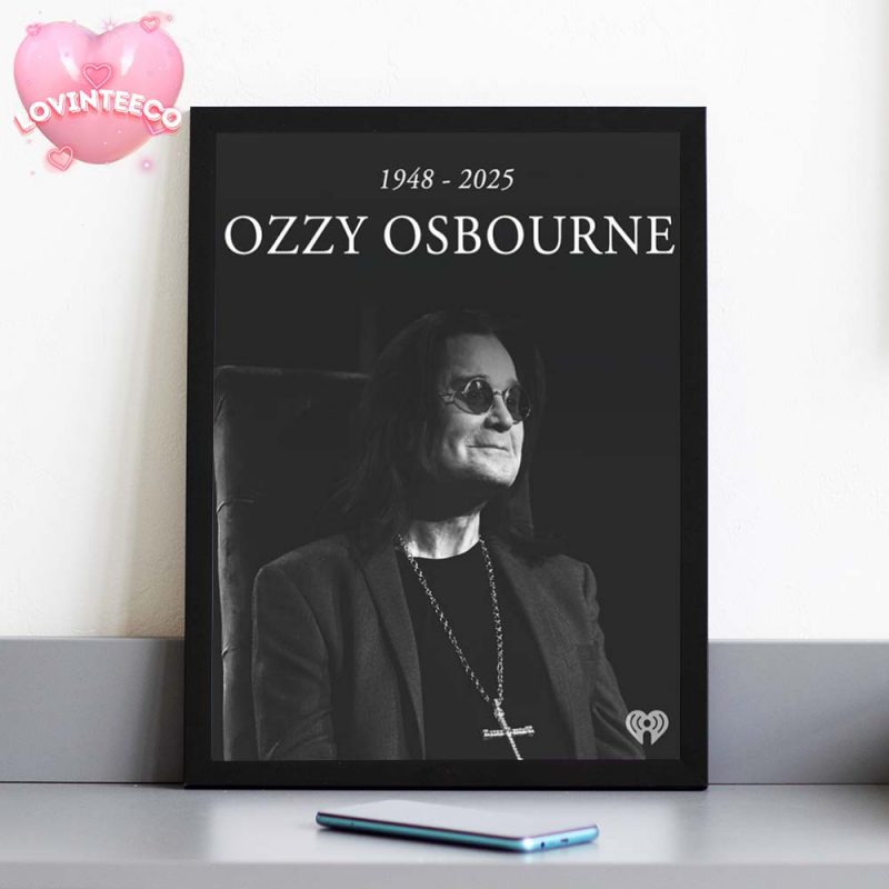 Ozzy Osbourne Tribute Poster With Cross Necklace iHeartRadio 1948 2025 Home Decor Poster Canvas