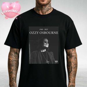 Ozzy Osbourne Tribute Poster With Cross Necklace iHeartRadio 1948-2025 Unisex T-Shirt