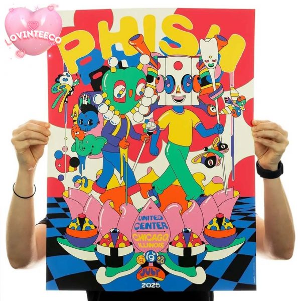Phish Poster Live At United Center In Chicago Illinois On July 19 And 20 2025 Home Decor Poster Canvas