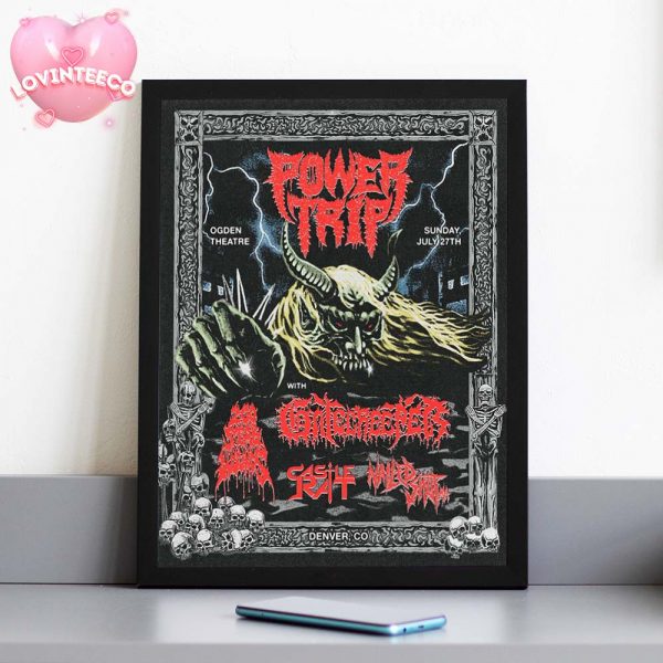 Power Trip Poster At Ogden Theatre In Denver CO On July 27 2025 Demon Artwork Heavy Metal Style Home Decor Poster Canvas
