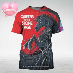 Queens Of The Stone Age Concert Art At Schleyerhalle In Stuttgart Germany On July 27 2025 With Grim Reaper And Black Horse Design All Over Print Shirt