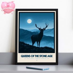 Queens Of The Stone Age Poster In Munich Germany On July 25 2025 Blue Moon Deer Landscape Print Home Decor Poster Canvas