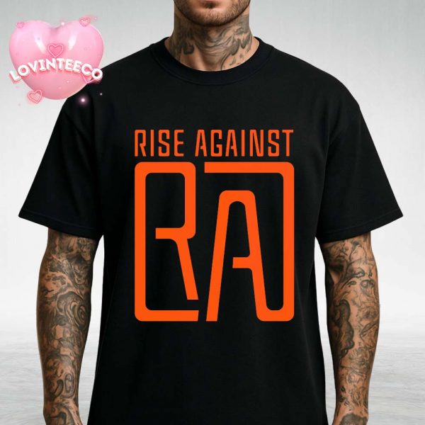 Rise Against RA Square Logo Tee Punk Rock Band Shirt Bold Orange Graphic Unisex T-Shirt
