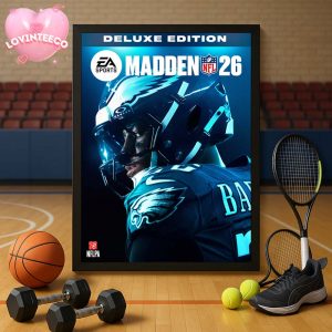 Saquon Barkley Poster On Deluxe Edition Madden 26 2025 NFL Football Philadelphia Eagles Home Decor Poster Canvas