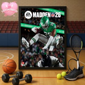 Saquon Barkley Poster On Madden 26 Cover 2025 NFL Football Philadelphia Eagles Home Decor Poster Canvas