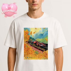 Scuderia Ferrari F1 Poster Belgium Grand Prix At Spa-Francorchamps On July 27 2025 Floral Art Style Unisex T-Shirt