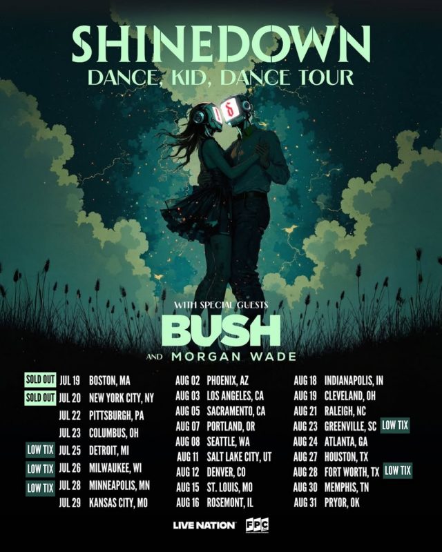 Shinedown Poster Dance Kid Dance Tour With Bush And Morgan Wade 2024