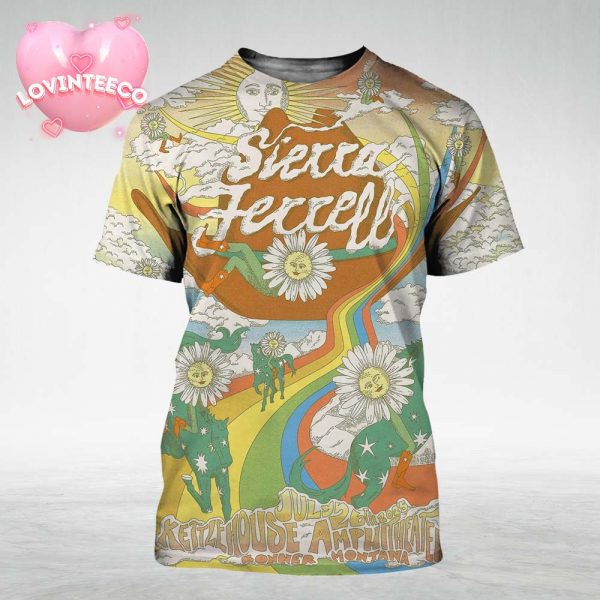 Sierra Ferrell Psychedelic Art Print At Kettlehouse Amphitheater In Bonner Montana July 26 2025 All Over Print Shirt