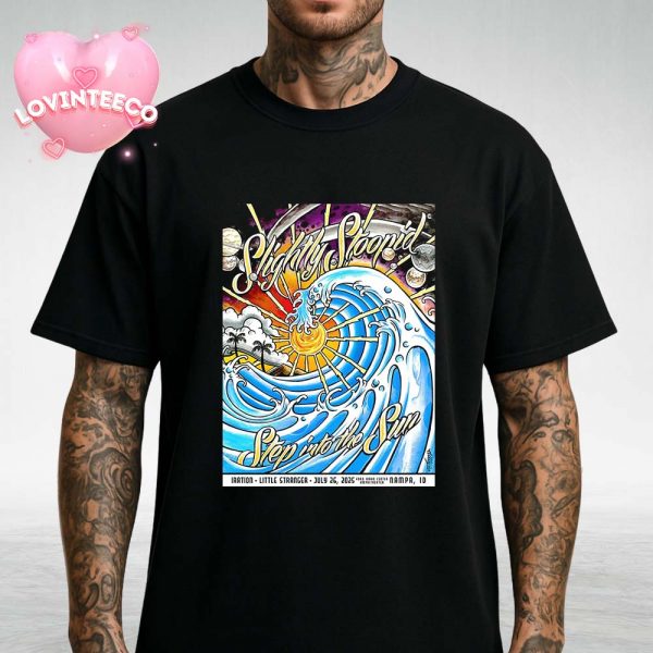 Slightly Stoopid Step Into The Sun Concert Print In Nampa Idaho With Psychedelic Wave – July 26 2025 Unisex T-Shirt