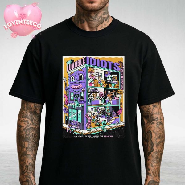 The Luvable Idiots Poster At The 8×10 In Baltimore MD On September 12 2025 Colorful Cartoon Album Release Party Unisex T-Shirt