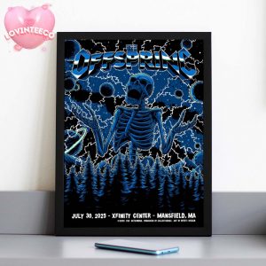 The Offspring Concert Print At Xfinity Center In Mansfield MA 2025 Skeleton Lightning Artwork Home Decor Poster Canvas