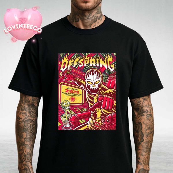 The Offspring Live Show Print At Ruoff Music Center In Noblesville Indiana On July 26 2025 Sci Fi Comic Alien Skeleton Unisex T-Shirt