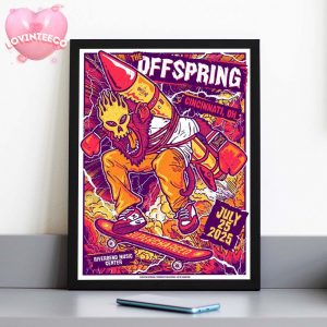The Offspring Rocket Explosion Tour Art In Cincinnati Ohio On July 25 2025 Skateboard Skull Style Home Decor Poster Canvas
