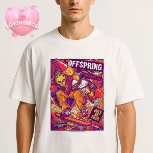 The Offspring Rocket Explosion Tour Art In Cincinnati Ohio On July 25 2025 Skateboard Skull Style Unisex T-Shirt