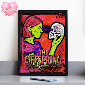 The Offspring Show Print At Pine Knob Music Theatre In Clarkston Michigan On July 27 2025 With Skull And Psychedelic Girl Art Home Decor Poster Canvas