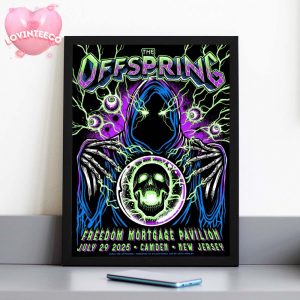 The Offspring Tour Poster At Freedom Mortgage Pavilion In Camden New Jersey 2025 Skeleton Energy Theme Home Decor Poster Canvas