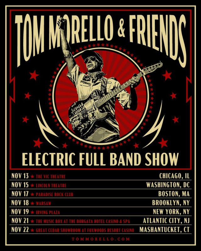 Tom Morello And Friends Tour Poster Fall 2025 With US Dates Electric Full Band Show