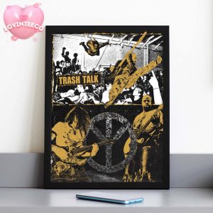 Trash Talk Stage Dive Poster With Flying Kick And Peace Symbol At Aftershock Festival 2025 Punk Rock Art Print Home Decor Poster Canvas