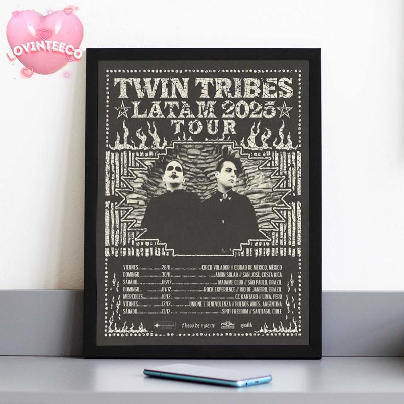 Twin Tribes Poster For LATAM Tour In Mexico Costa Rica Brazil Peru Argentina Chile 2025 Featuring Gothic Rock Aesthetic Home Decor Poster Canvas