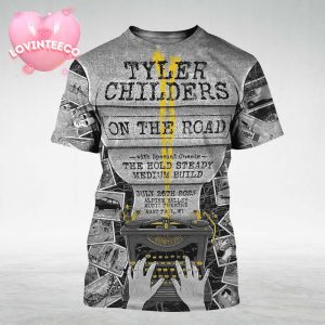 Tyler Childers Tour Poster With Typewriter And Photo Art At Alpine Valley In East Troy WI July 26 2025 All Over Print Shirt