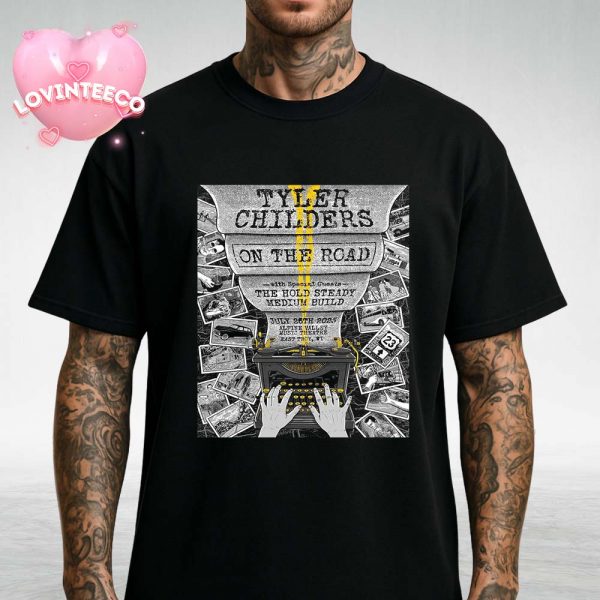 Tyler Childers Tour Poster With Typewriter And Photo Art At Alpine Valley In East Troy WI July 26 2025 Unisex T-Shirt