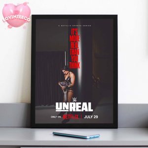 WWE Unreal Poster Rhea Ripley Netflix Series July 29 2024 Women Champion Wrestling Documentary Art for Fans and Collectors Home Decor Poster Canvas