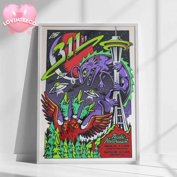311 Pacific Northwest Unity Tour At Marymoor Live In Seatile WA On August 13 2025 Home Decor Poster Canvas