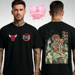Akaza Demon Slayer And Chicago Bulls Fusion In Old Japanese Style Tattoo 2025 Unisex T-Shirt